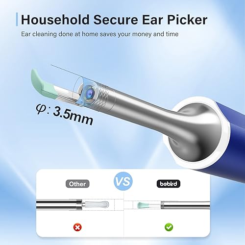 Miniatura 5 de Bebird - Herramienta de eliminación de cera de oído, limpiador de oídos con cámara con otoscopio 1080P con luz, kit de eliminación de cera de oído