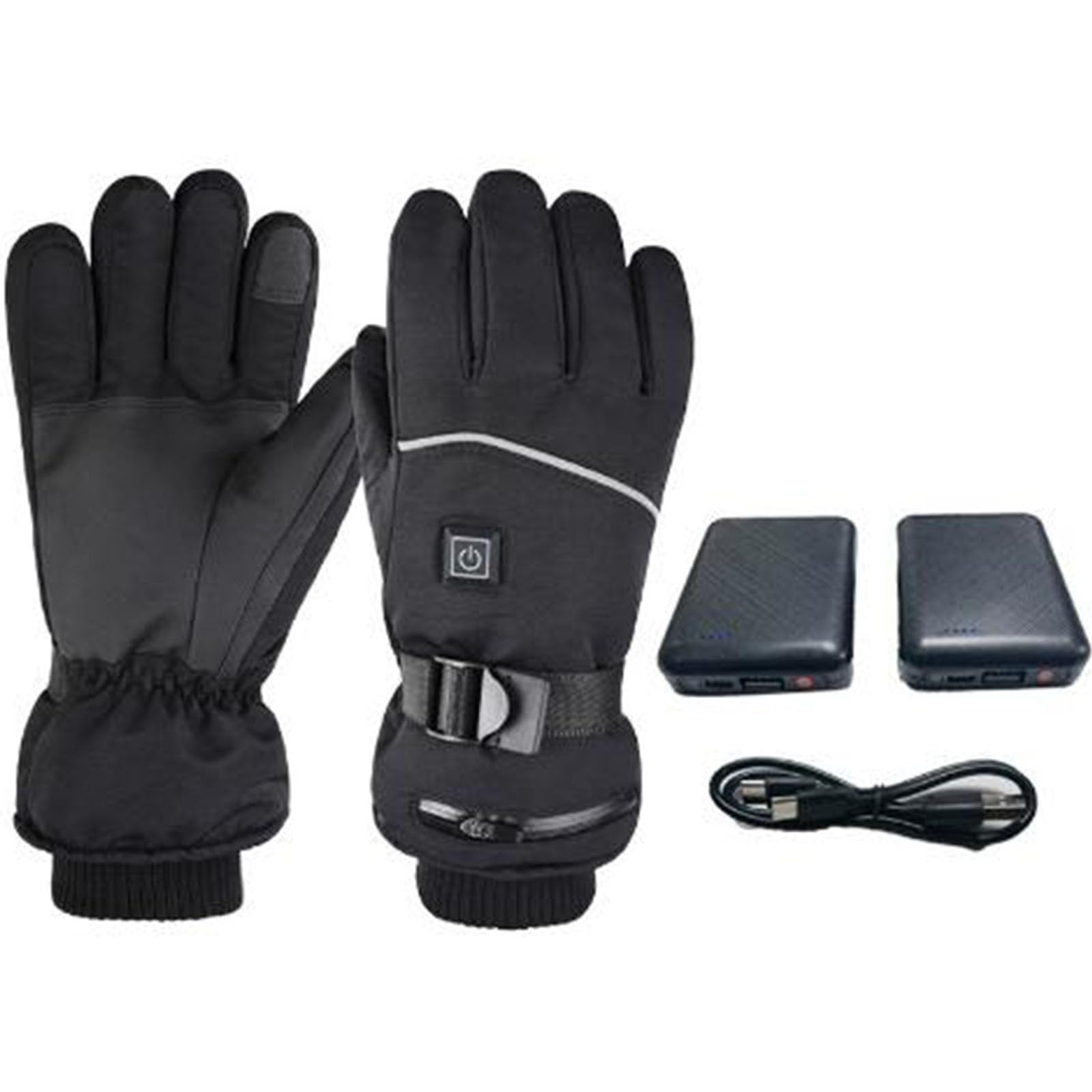 Gants Chauffant Moto, Gants Chauffants Hiver Coussin EVA, 3 Niveaux de Réglage de la Température avec Fonction pour écran Tactile pour Le Ski, la Randonnée et Le Cyclisme