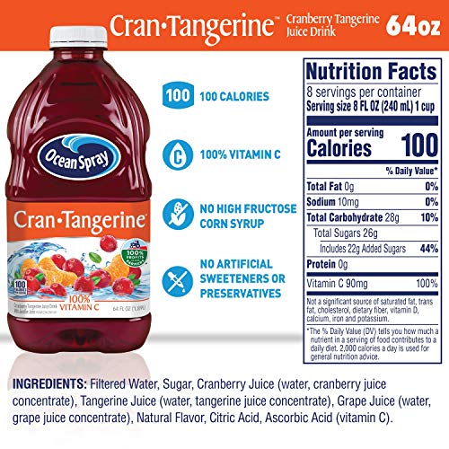 Image of Ocean Spray Cran-Berry Tangerine Drink, 64-Ounce Bottles (Pack of 8)