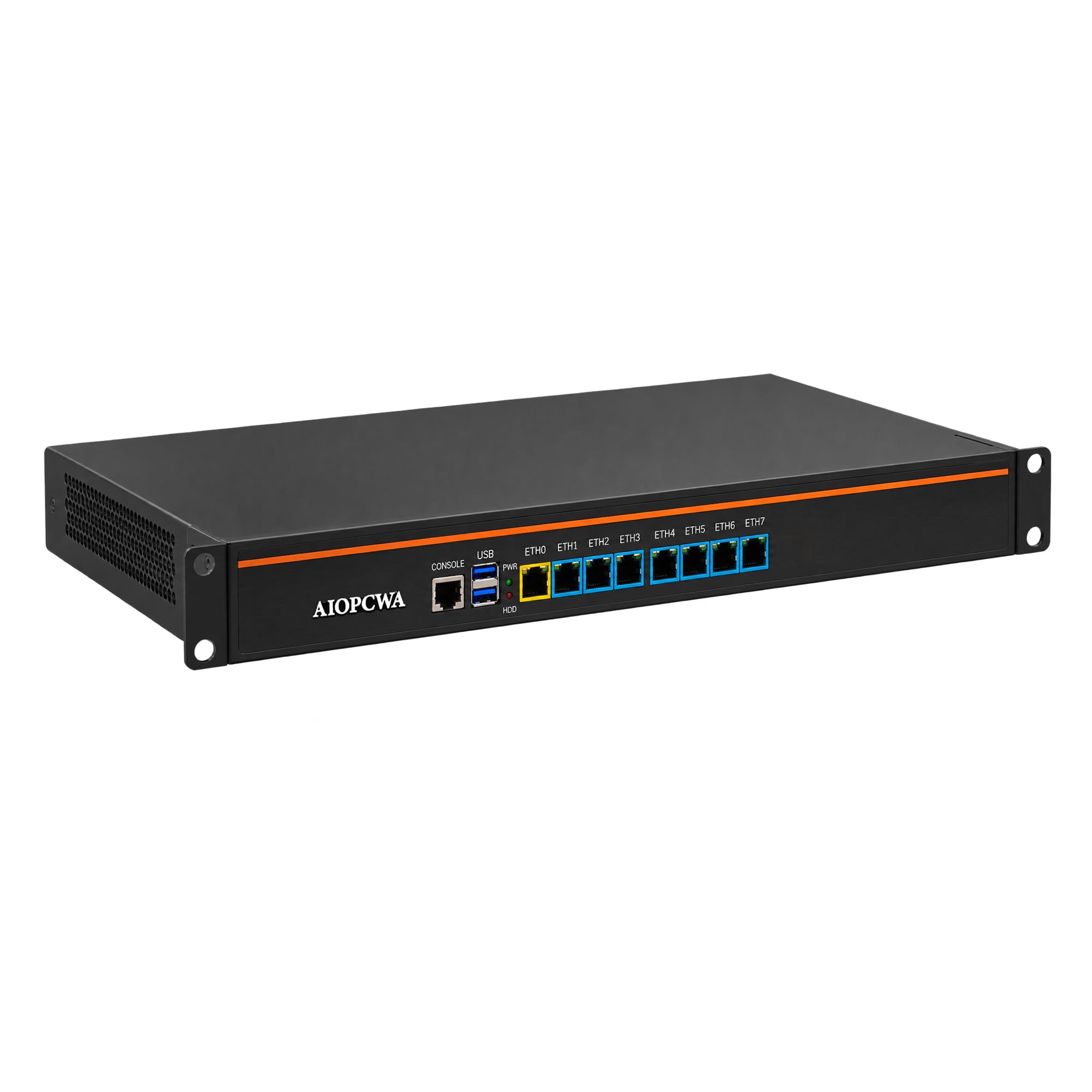 1U Firewall Appliance Mini PC, 19" Rackmount Router Hardware, 8 x 2.5GbE i226-V LAN, Core i5-4430, AES-NI, VGA, OPNsense Network Security Computer, DDR3L Barebone No RAM/SSD