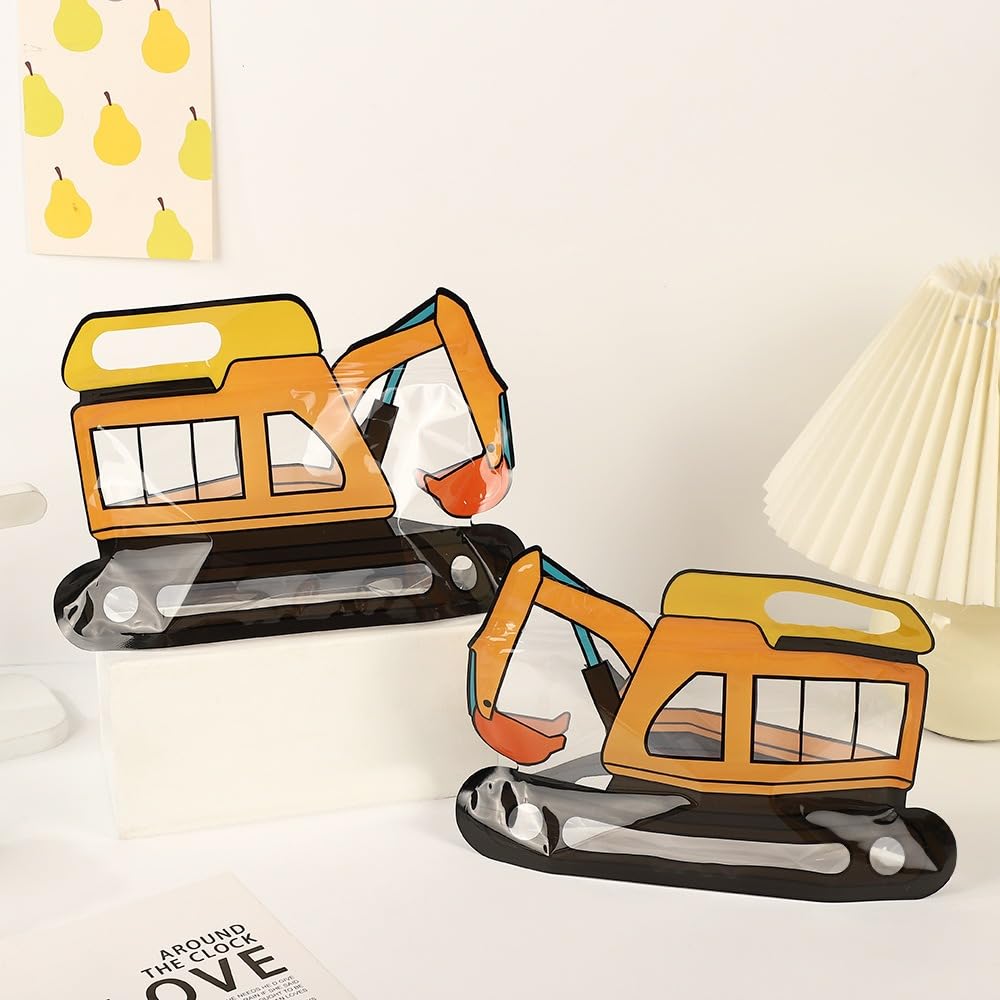 SATYAM KRAFT 10 Pcs Digger Excavator Shaped Ziplock Pouches | Ziplock Goodie bag for Return Gift,Kids,Birthday,Party Favour,Candy,Cookie, Hand bag, Dry Fruits Packing, Wedding Storage Pouches (Mulitcolour)-image-6
