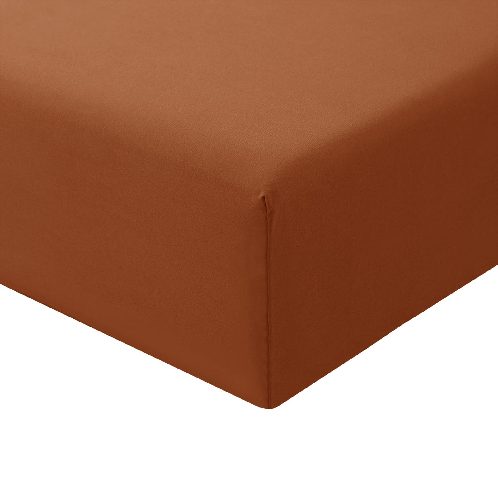 RUIKASI Spannbettlaken 140x200cm Orange Bettlaken - Oeko Tex Spannbetttuch 140x200 Bettbezug, Mikrofaser Betttuch Bett Laken Bezug 140 x 200 40 cm Tiefe Tasche, Bed Fitted Sheet Bedsheet