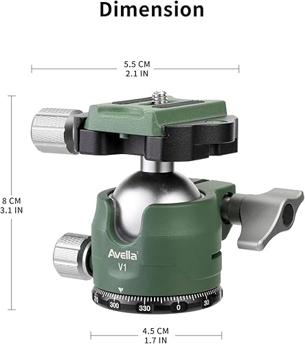 Miniatura 9 de Avella V1 - Trípode para cámara réflex digital (1.496 in), giro de 360 grados, diseño de ranura en forma de U, para cámara réflex digital Canon