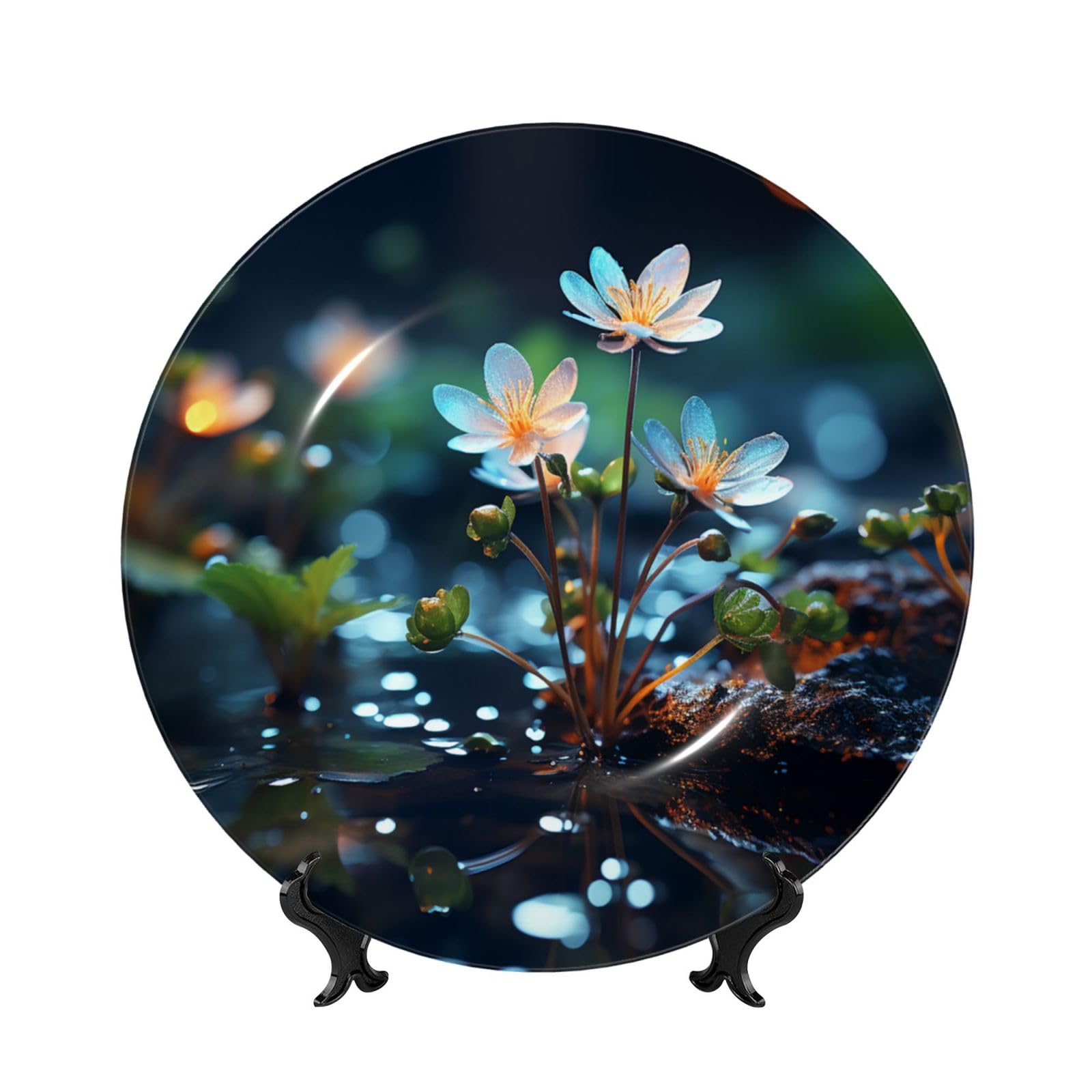 Petites fleurs en porcelaine anglaise avec support | Cadeau artisanal unique