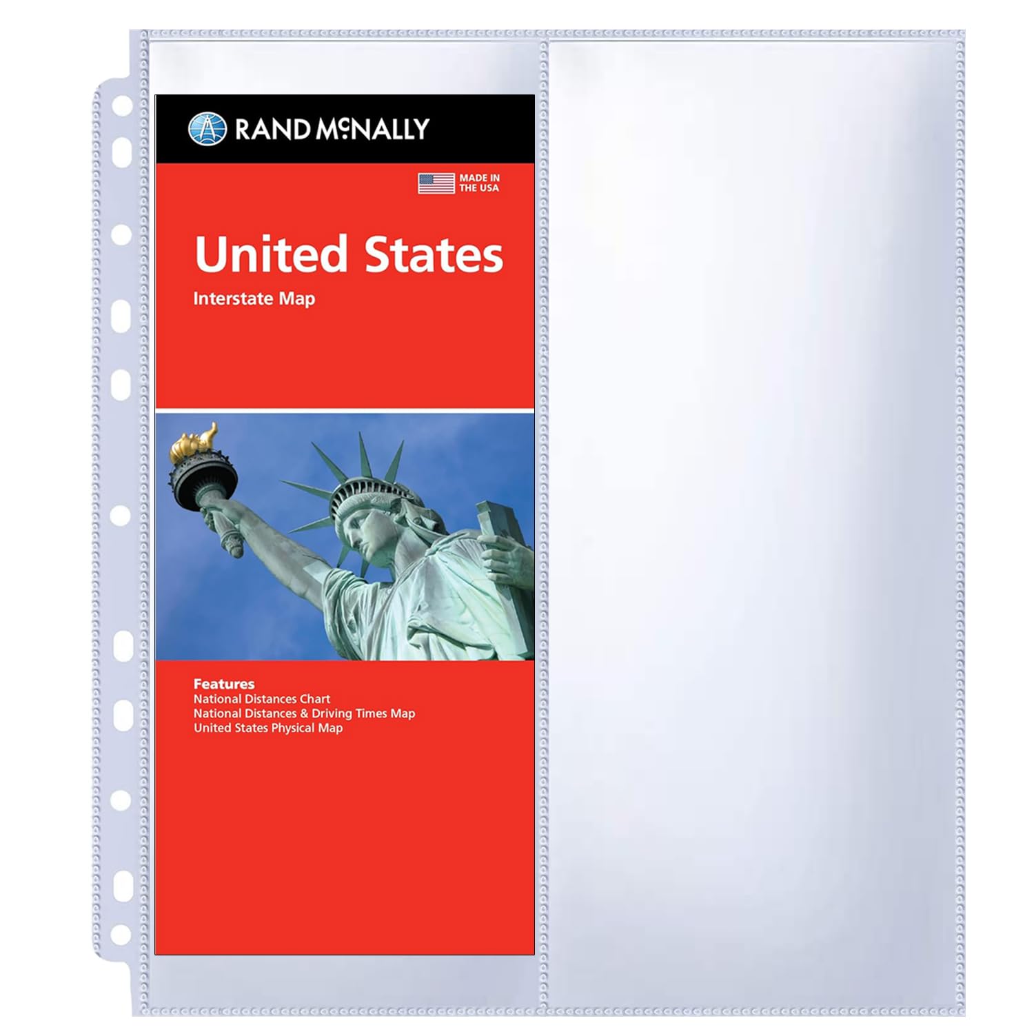 30 Pack 60 Pockets 4.5x11” Folded Map Sleeves, Ultra-Clear Brochure Organizer Pages for 3 Ring Binder, Top Loading Map Protector Sleeves