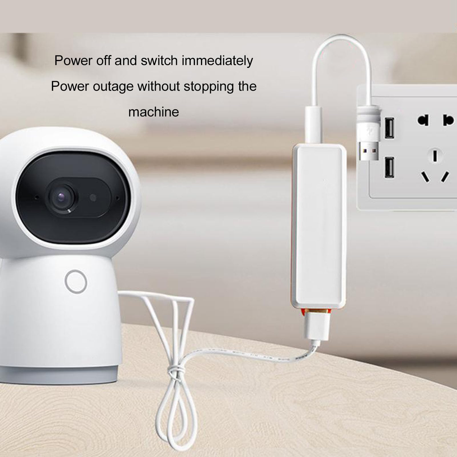 2600mAh Mini UPS Battery Backup, Alimentation avec Une Sortie d'entrée USB pour la caméra de sécurité, Une uvegarde CC NS Interruption 5V pour Les routeurs