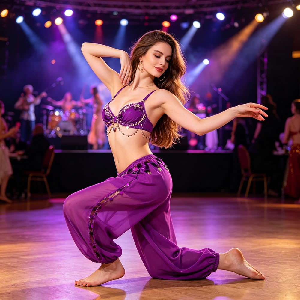 Pantalon sarouel indien pour femme en mousseline de soie à suspendre