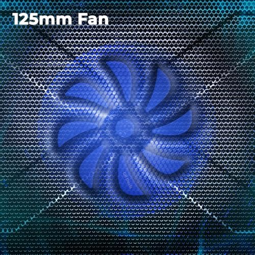 GR Deals NC2100 Laptop Cooling Stand with 125mm Fan, Silent Operation, LED Light, Supports up to 15.6 inch Laptops and Retractable Stand.(Black) - Image 3