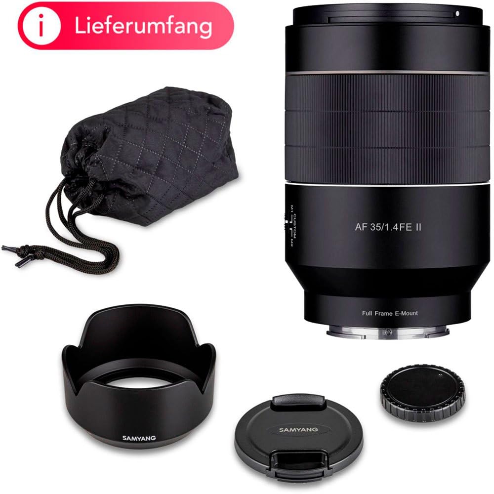 Samyang AF 35mm F1.4 II FE per Sony E - autofocus formato completo e obiettivo grandangolare APS-C lunghezza focale fissa mirrorless Sony E Mount con sistema custodia in alluminio protezione