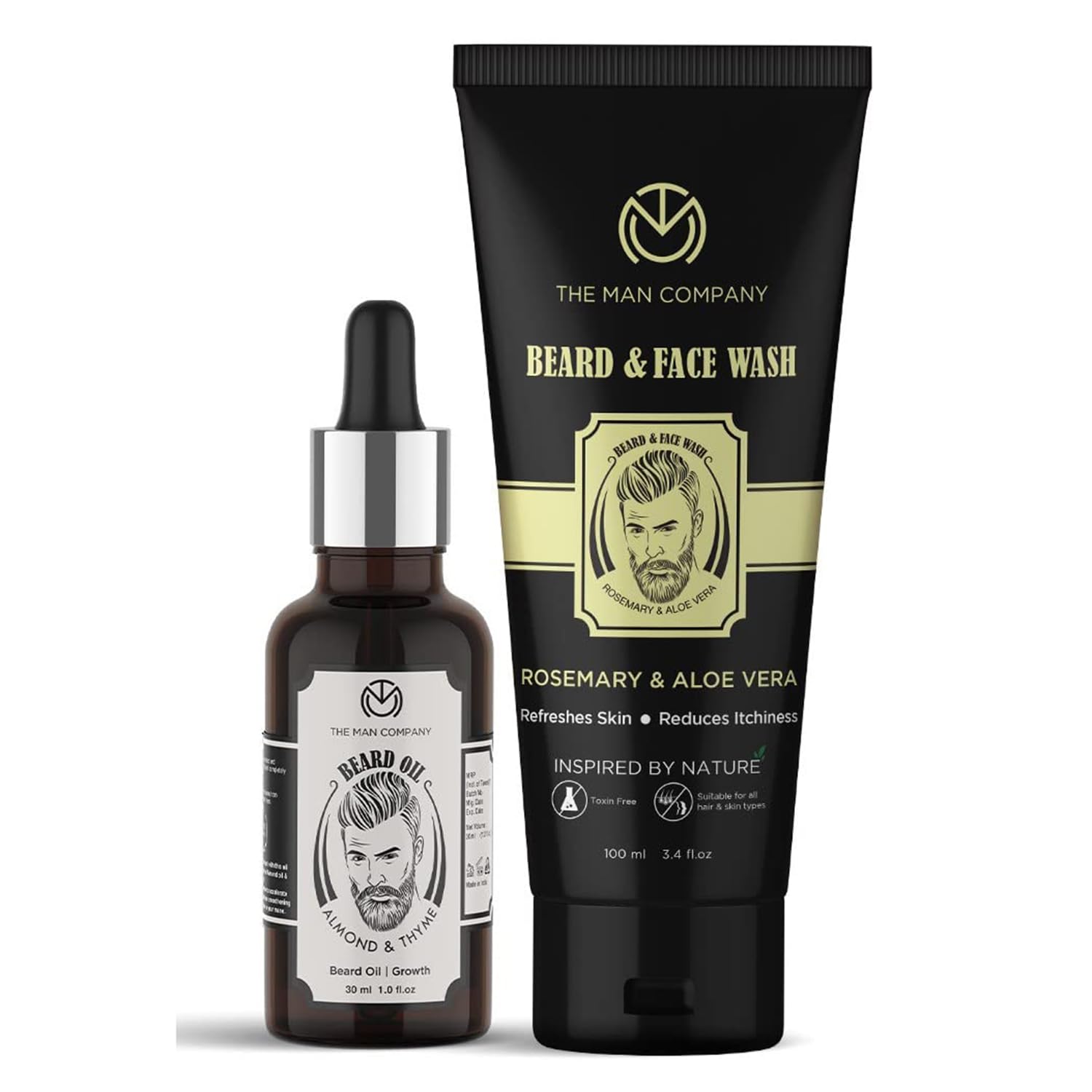 The Man Company Beard Grooming Duo | Beard Oil - 30 ml & Beard & Face Wash -100 ml | Stimulates Beard Growth | Refreshes & Soothes | 100% Natural | All Skin Types (B0BQHWKS3B) Amazon Price History, Amazon Price Tracker