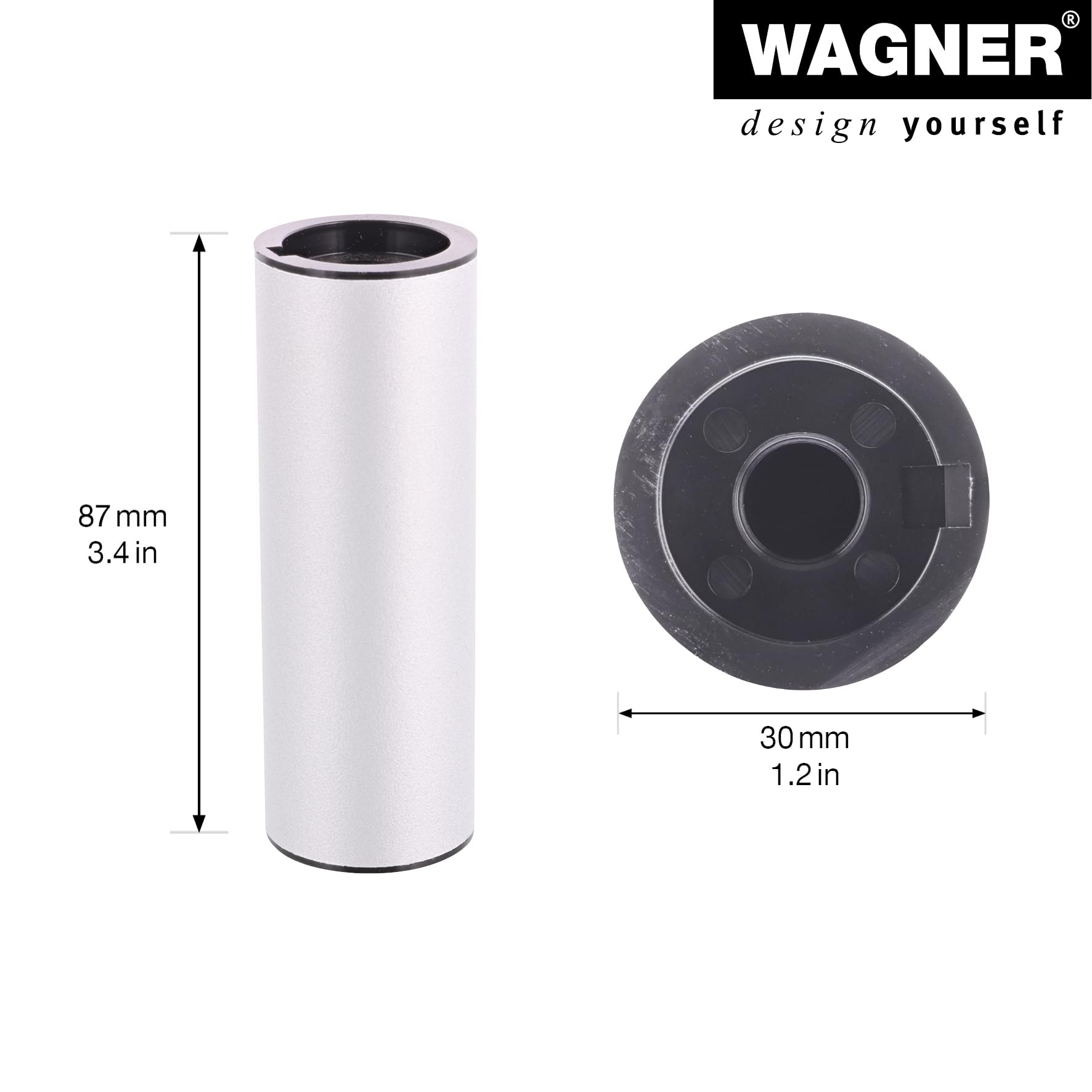 WAGNER Teno 12121201 Furniture Leg/Table Leg/System Tube Diameter 30 x 87 mm Can be Combined Individually with TENO System and QuickClick Steel in Aluminium Anodised Look - Image 2