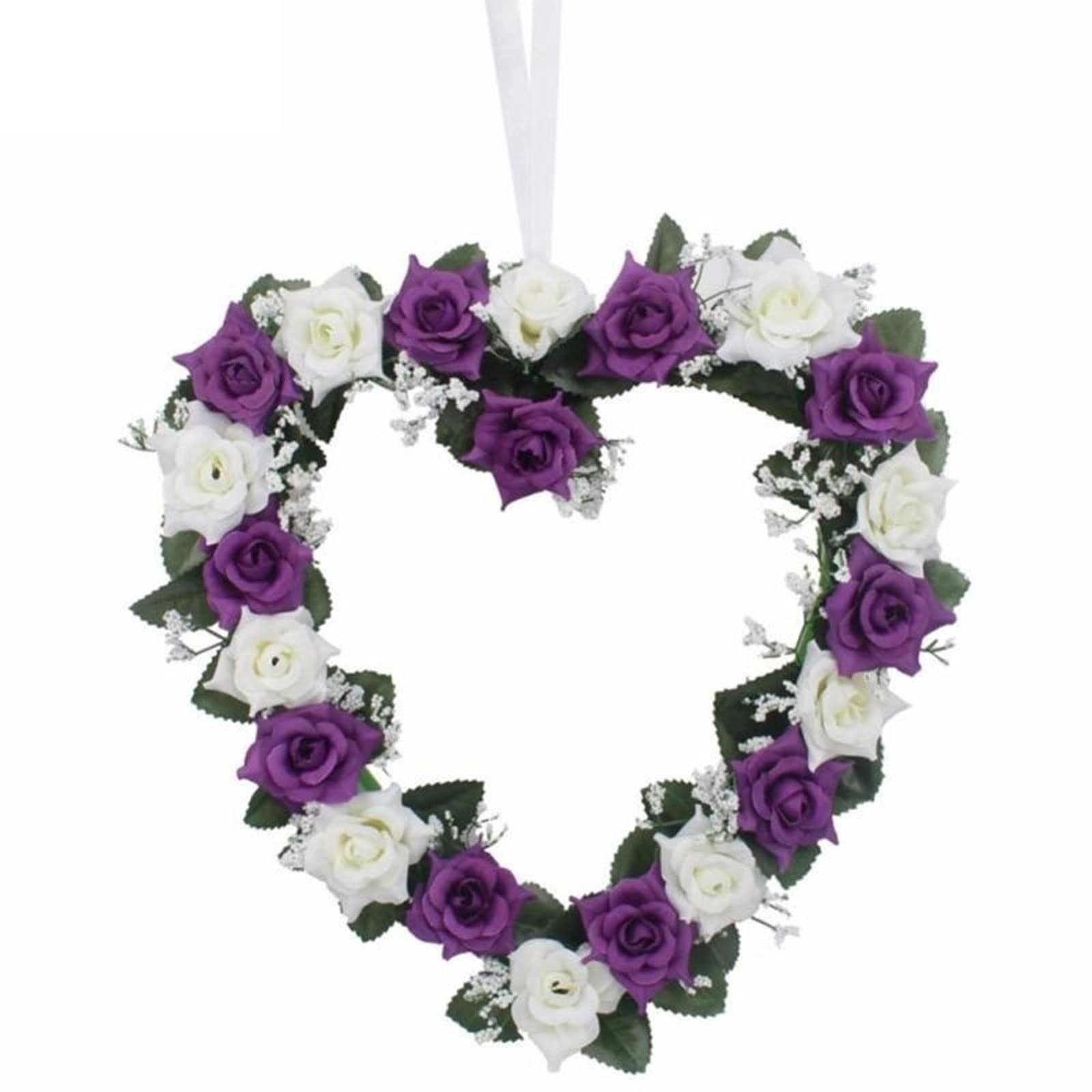 Wedding Artificial Wreath Heart Shape Wall Decorative Rose Door Wreath Hanging for Proposal Valentines Day