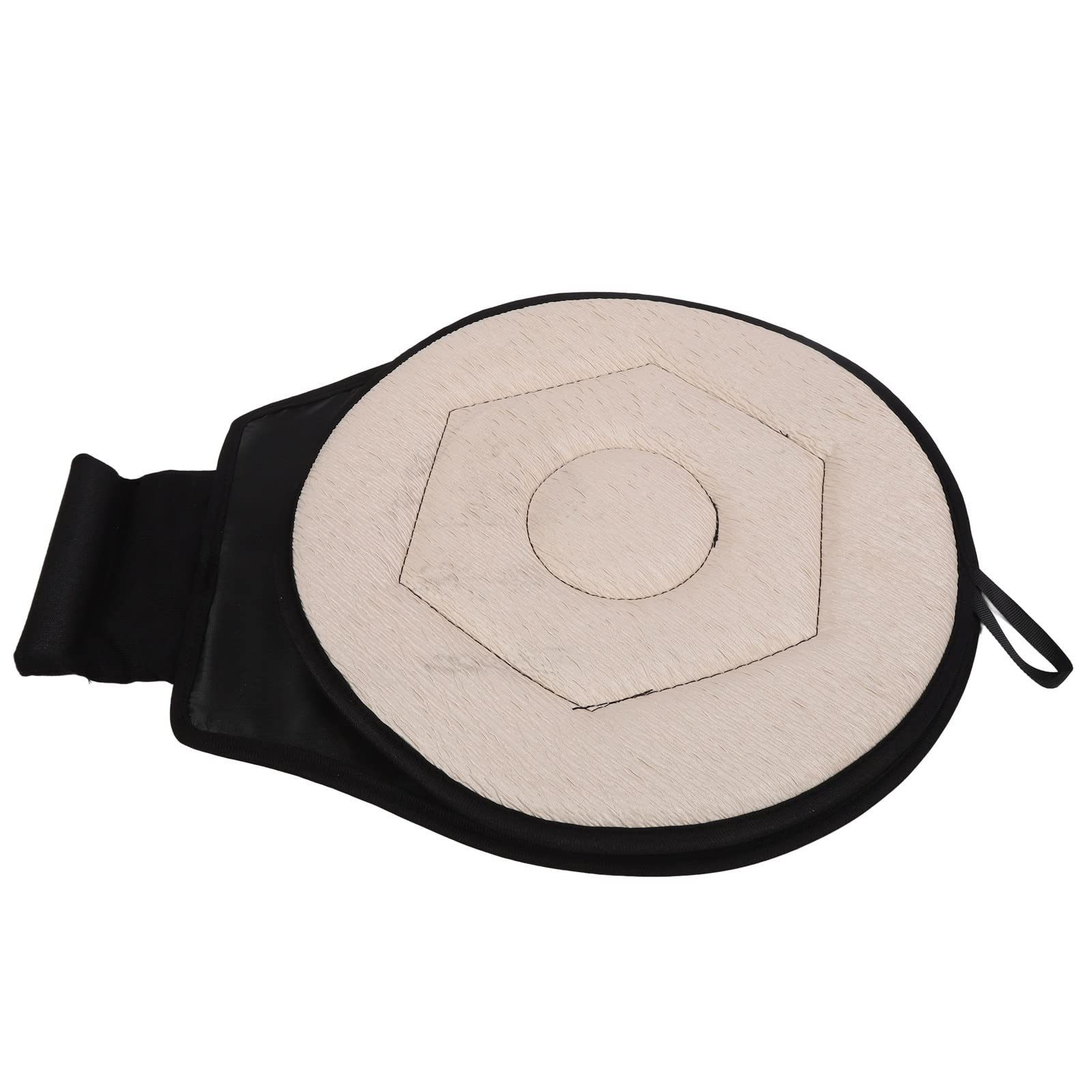 lyrlody Cuscino Rotante per Auto Sedile Girevole 360 Gradi Antiscivolo Trasportabile Traspirante con Fibbia Cintura per Anziani Donne Incinte Bambini (Beige)