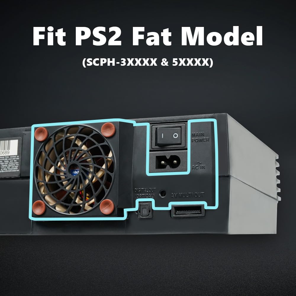 Wspornik wentylatora Noctua do PS2 Fat - uchwyt chłodzący ABS NF-A4x10, beznarzędny zestaw do aktualizacji chłodzenia PlayStation 2 (ciche rozwiązanie)