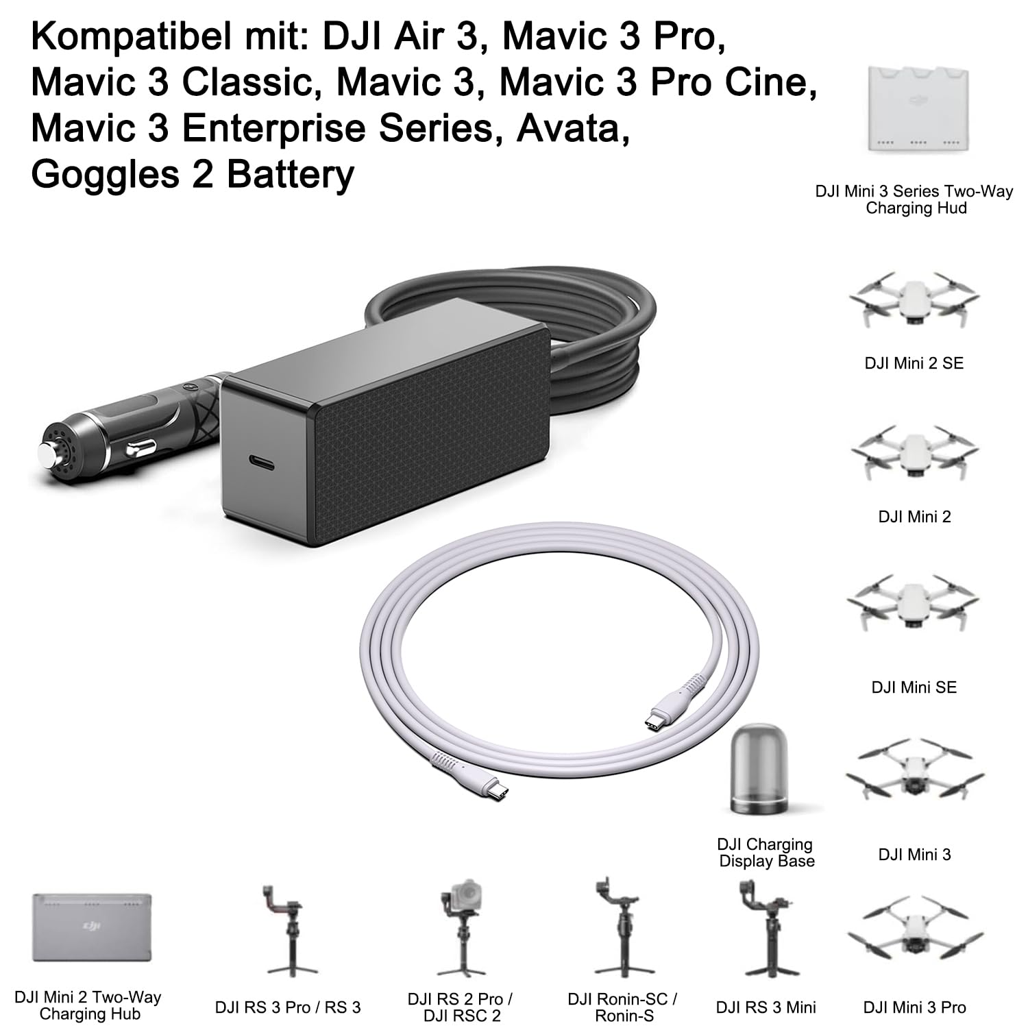 HKY 65W USB C Ladegerät für DJI Avata, Drohne DJI Neo, DJI Mini 4K, DJI Mini 4 Pro, DJI Mini 3 Pro, DJI Mavic 3 Pro Cine, DJI Mavic 3 Classic, DJI Air 3 Fly, DJI RC 2, DJI Avata 2, DJI Goggles 2 Akku HKY 65W USB C Ladegerät für DJI Avata, Drohne DJI Neo, DJI Mini 4K, DJI Mini 4 Pro, DJI Mini 3 Pro, DJI Mavic 3 Pro Cine, DJI Mavic 3 Classic, DJI Air 3 Fly, DJI RC 2, DJI Avata 2, DJI Goggles 2 Akku