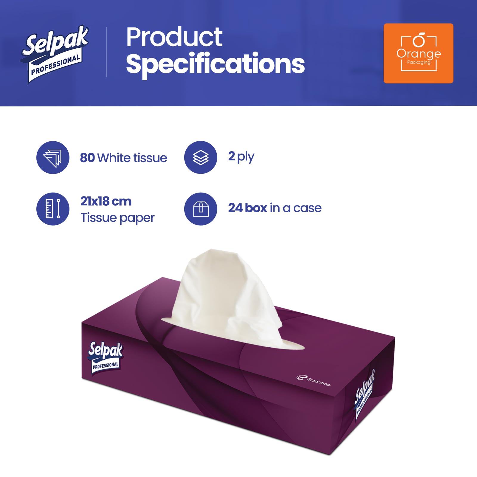 Selpak Professional Extra Kutu Mendil, 80 Yaprak