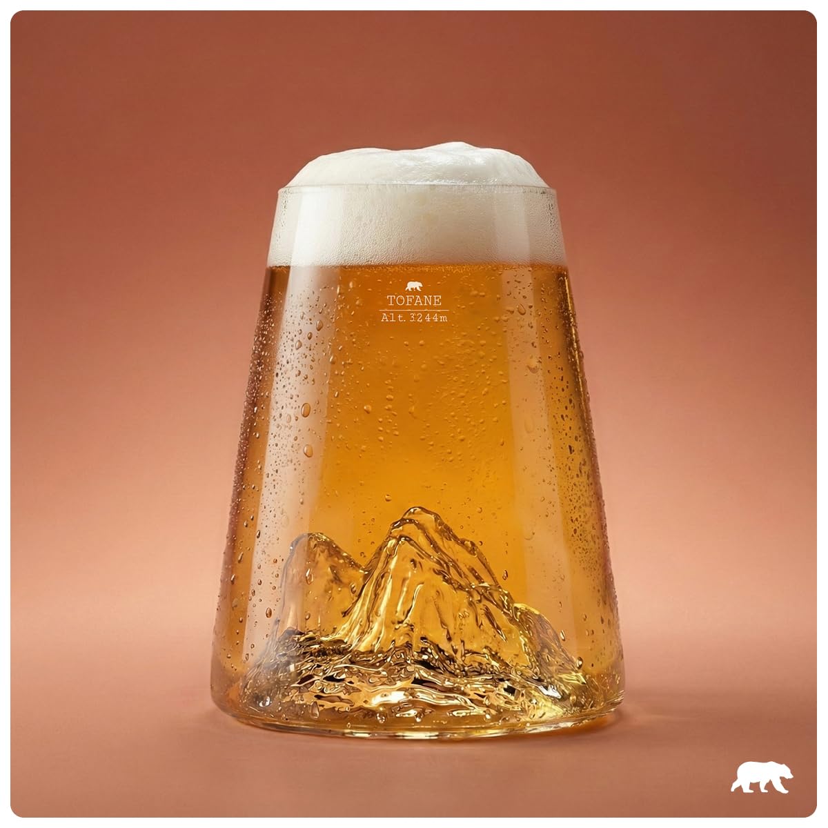 Alaskan MAKER Bicchiere lungo 450ml - Borosilicato di alta qualità soffiato a mano con montagne in rilievo | Cocktail, birra o soft TOPOGRAFICO (Tofane)