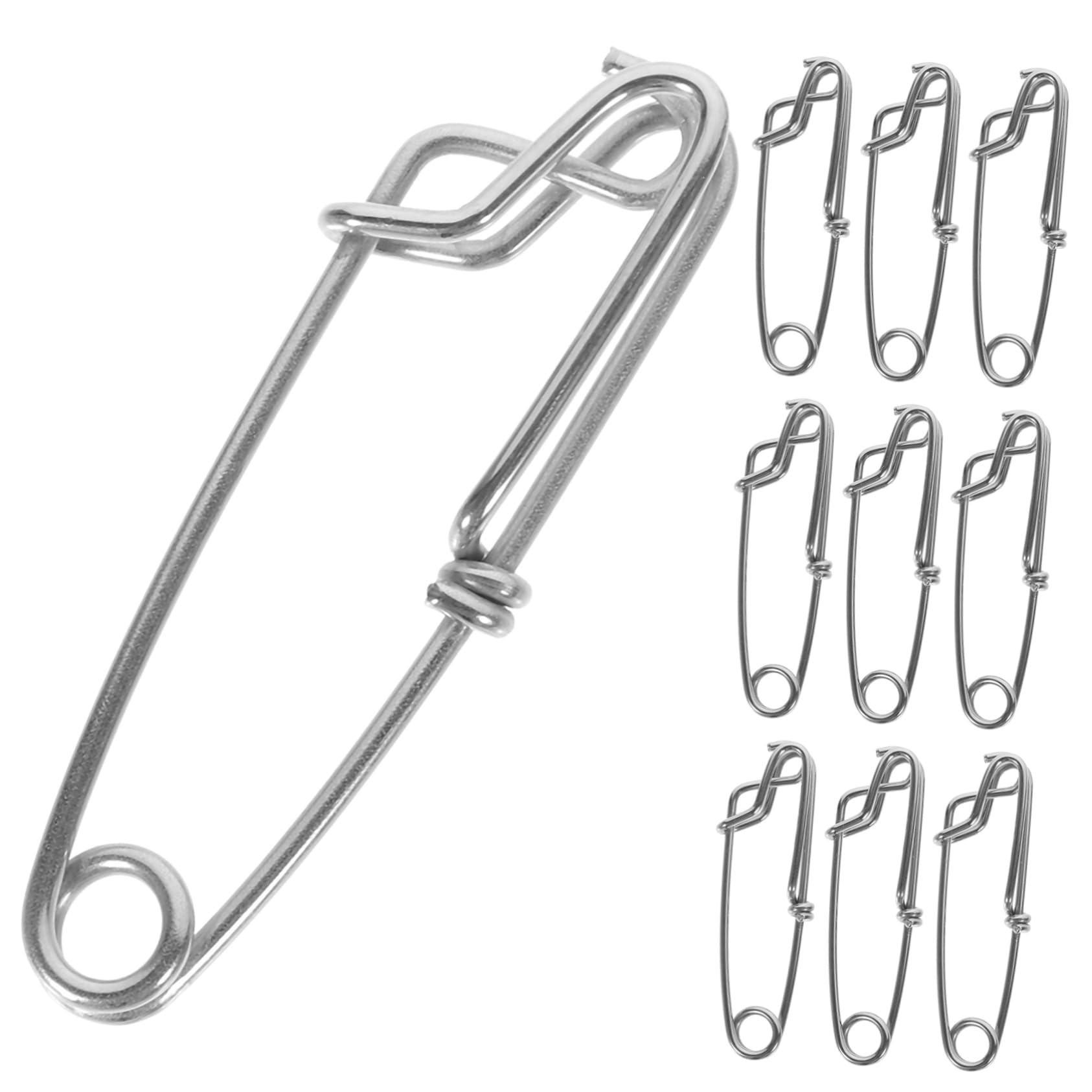 ibasenice 4 Ensembles Épingle À Paupières Connecteur Rapide Fishing Hameçon Peches Poisson Accessoires De Pêche pour Hommes Clips De Pêche Acier Inoxydable Silver 10 Pièces * 4