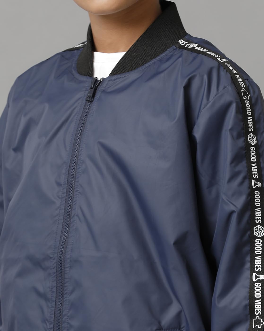 Under Fourteen Only Regular Fit Cotton Jacket for Boys (Navy7 6-7 Years) 1