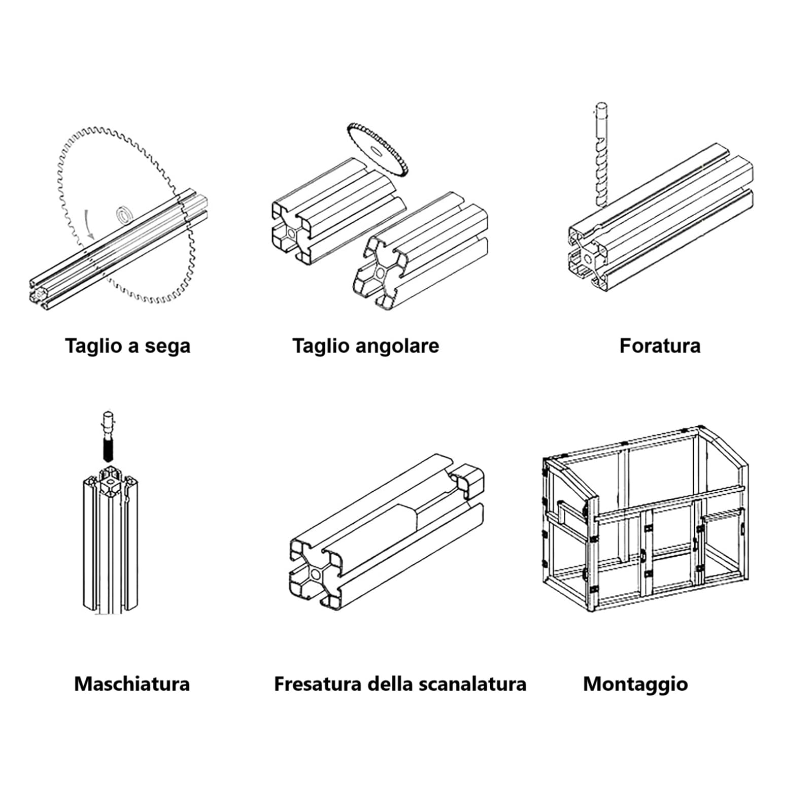 Perfil de aluminio 2020 T-Slot, longitud 700 mm (70 cm), 2 unidades | Extruido y anodizado color negro. Perfil estándar europeo, ideal para rieles lineales, estructuras y ensamblajes industriales