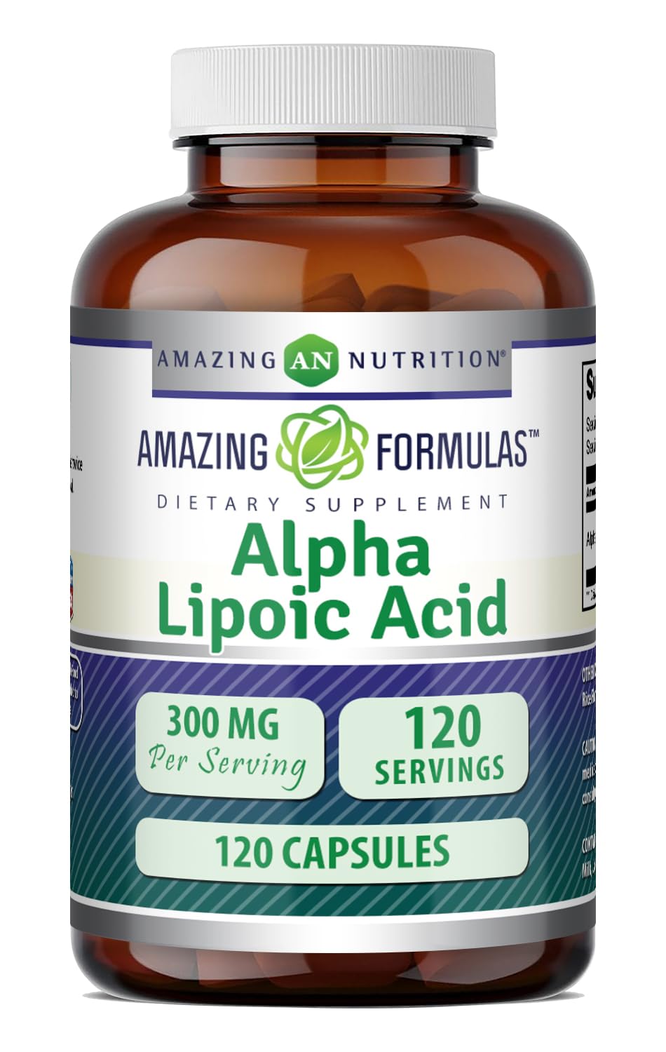 Amazing Formulas Alpha Lipoic Acid 300 Mg Capsules Supplement | Non-GMO | Gluten Free | Made in USA (120) 120 Count