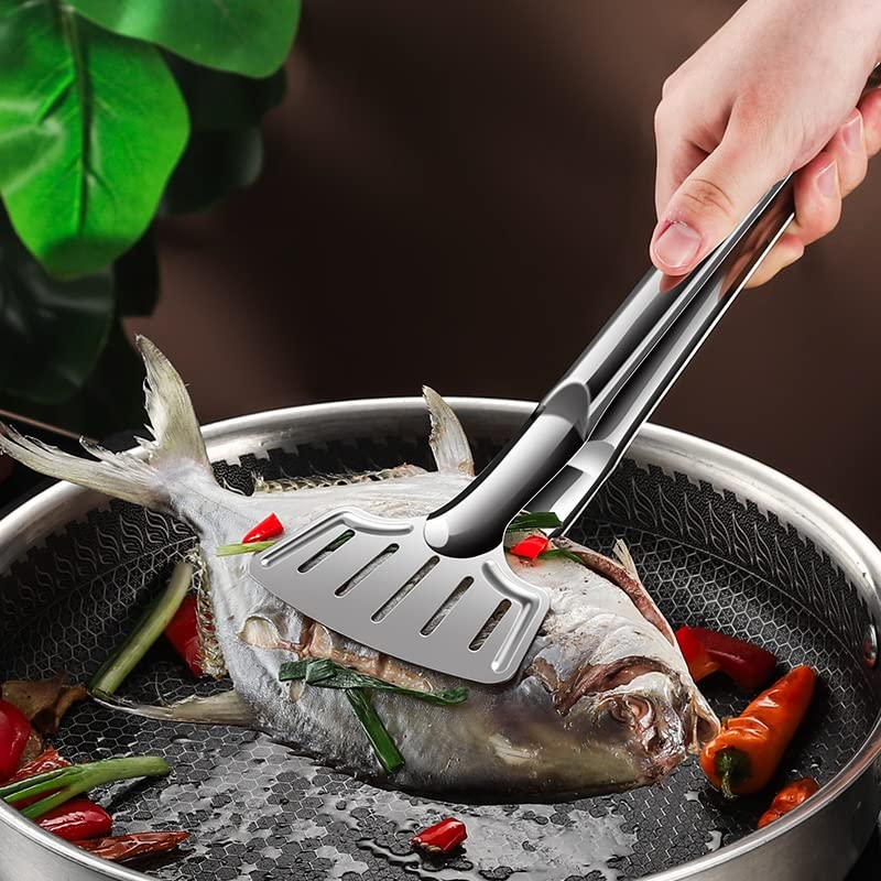 ACiyD Küchenzange Grillzange Edelstahl Haushaltszange Bratfisch Gegrillte Fischzange Steak Bratzange Küchenwerkzeuge Grillzange (Color : A) (A)