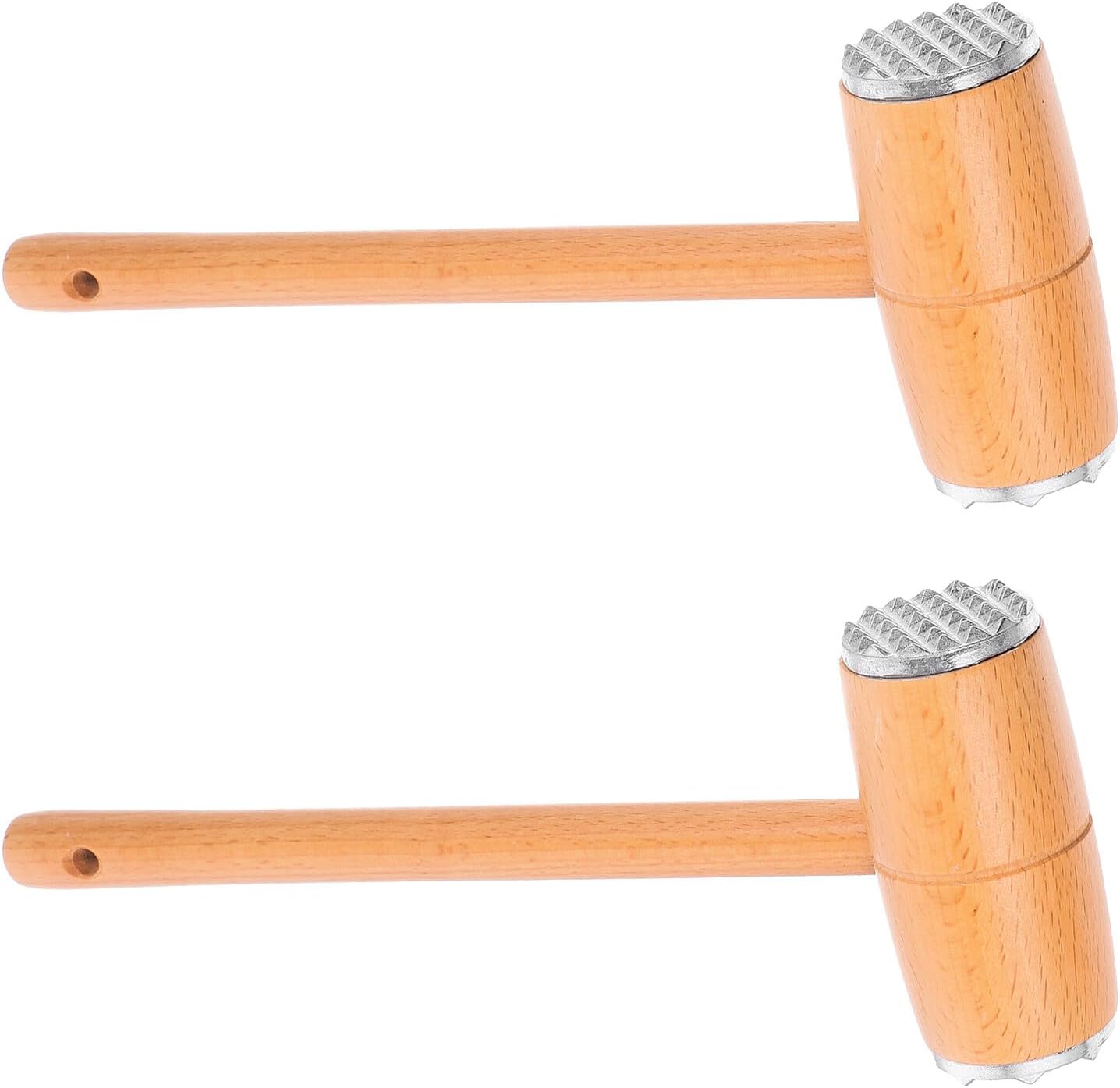 PRETYZOOM 2pcs Beechwood Meat Tenderizer Mallet for Chicken Beef Fish Manual Kitchen Meat Pounder Tool for Tenderizing and Flattening Heavy Duty Cooking Gadget
