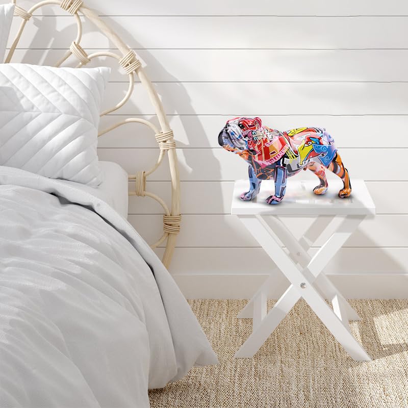 Escultura Bulldog Graffiti de Resina Colorida 6.69 in miniatura 2