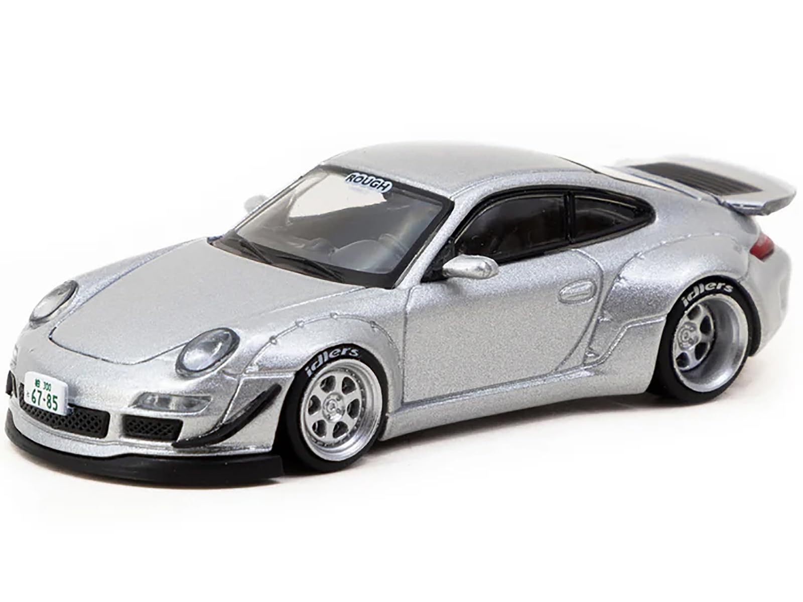 RWB 997 Abu Dhabi Silver Metallic Rough World Hobby64 Series 1/64 Diecast Model Car by Tarmac Works T64-057-AB