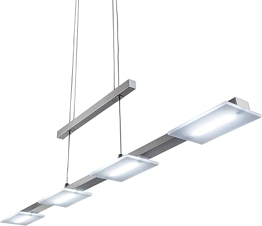B K Licht Suspension Led Lustre Filaire Design Moderne Pour Salle A Manger Et Cuisine Hauteur Reglable 80 150cm 4 Platines Led 4w Integrees Lumiere Blanche Chaude 3000k Amazon Fr Luminaires Et Eclairage