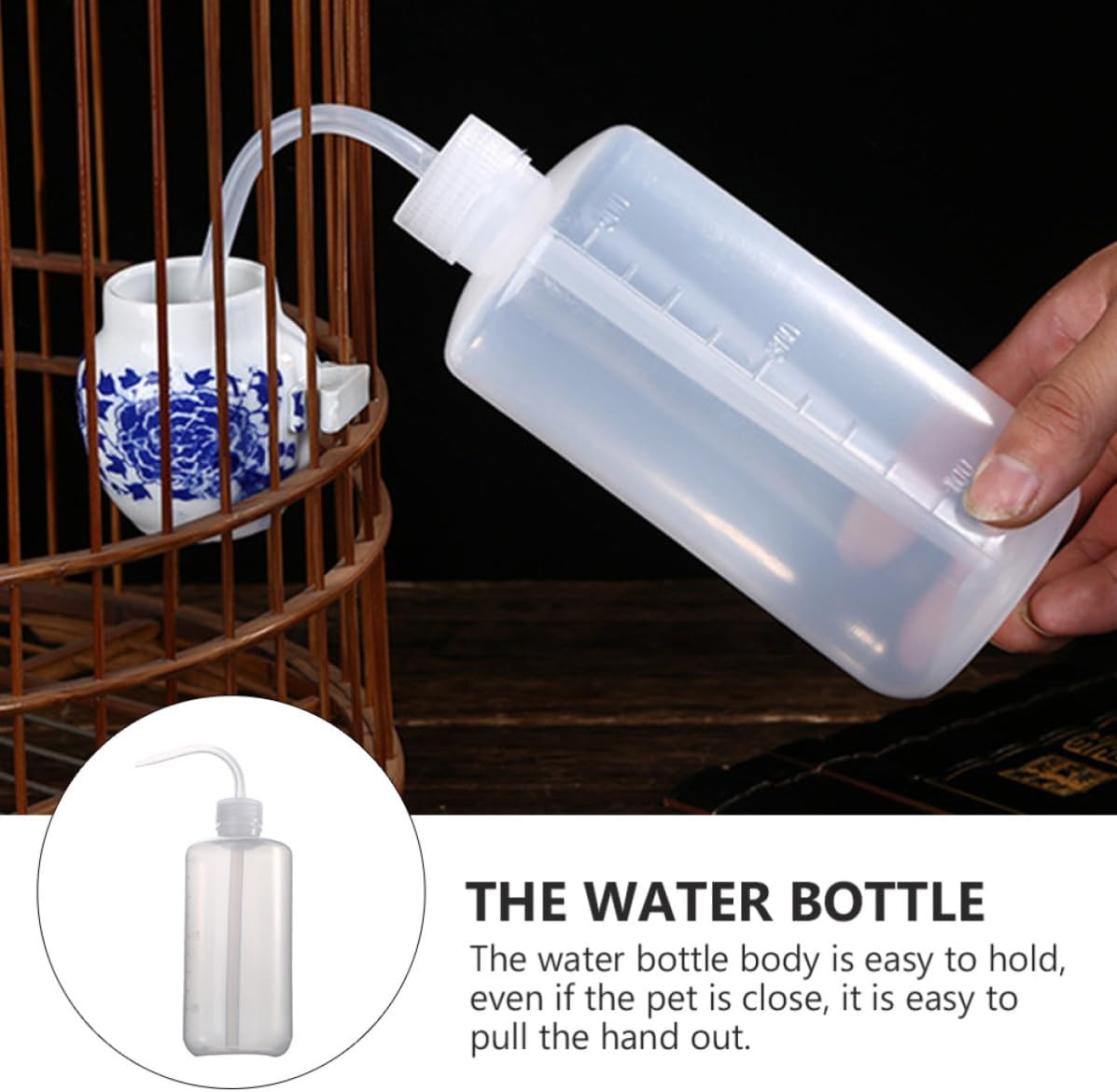 Abaodam 2pcs White Plastic Bird Cage Water Bottles 500ml Each, Easy to Hold and Convenient to Carry, Suitable for Parrots and Bird Pets, Cage Accessory for Pet Water Supply