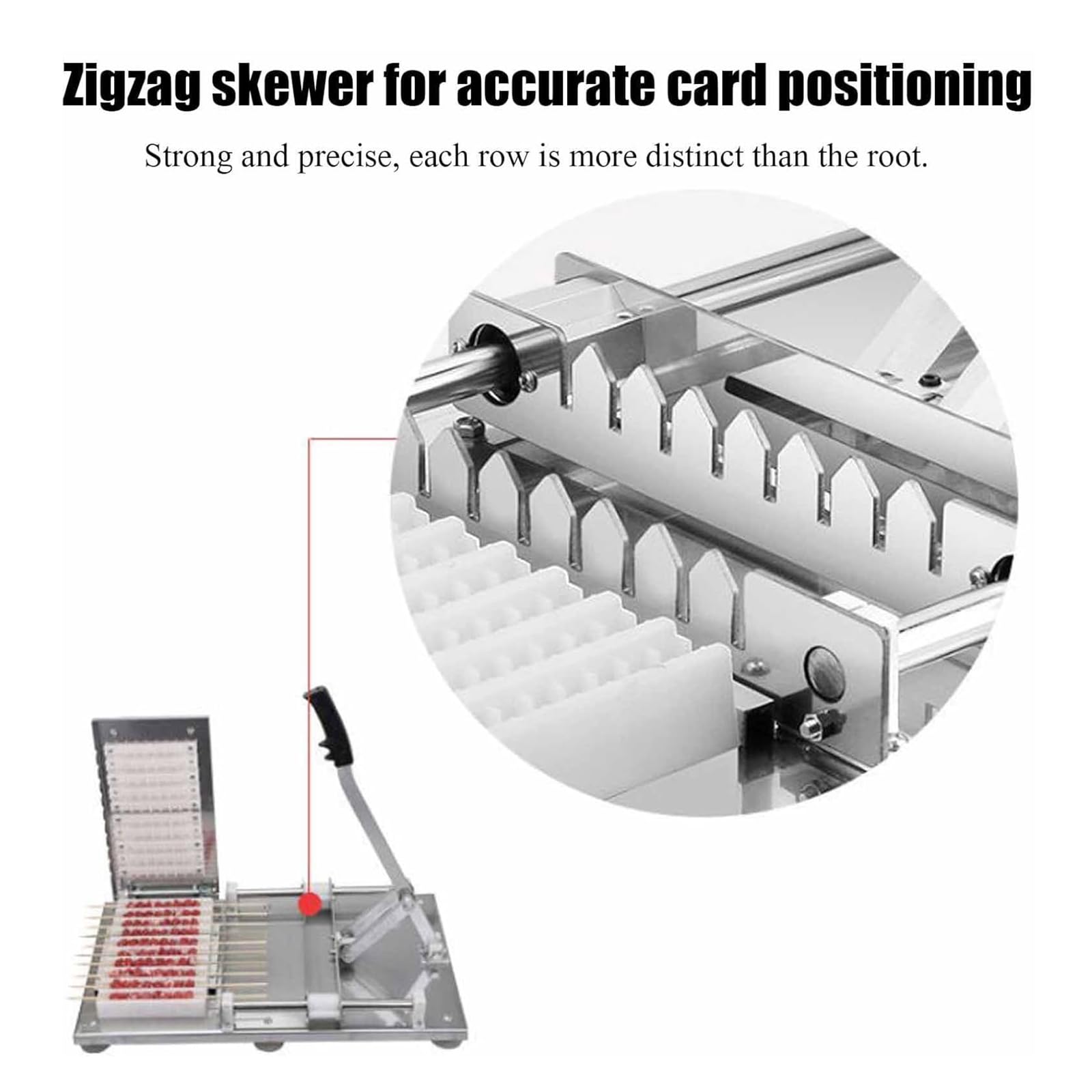 Macchina manuale per spiedini di bambù, 10 corde in 1 minuto, fibbia integrata, design curvo facile da afferrare, ideale per picnic e catering