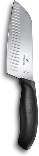 Victorinox Cuchillo Santoku clásico suizo de 7 pulgadas con hoja Granton Victorinox Cuchillo Santoku clásico suizo de 7 pulgadas con hoja Granton