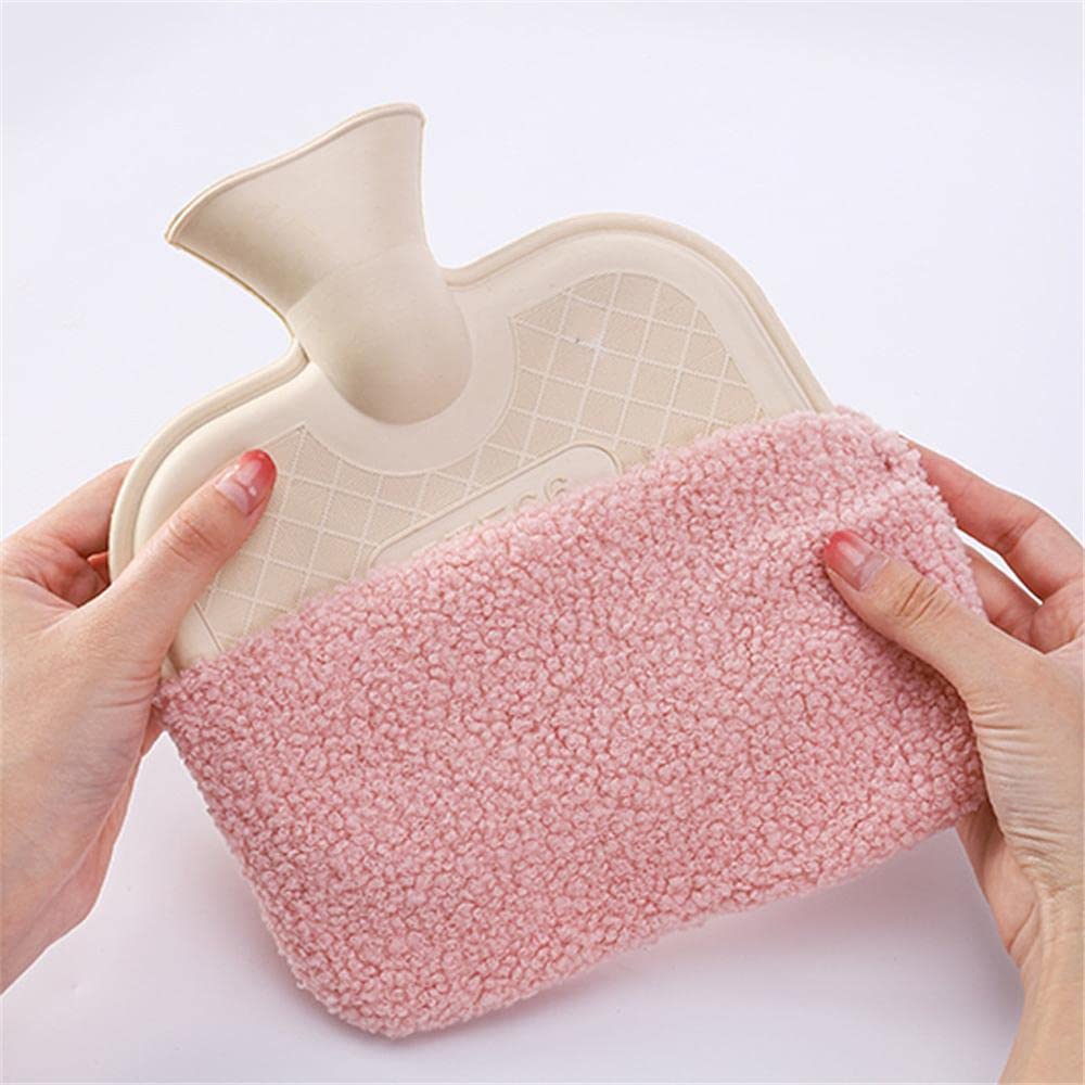 Borsa dell'acqua calda con coperchio in peluche a forma quadrata da 1000 ml in gomma per alleviare il dolore per le mani e i piedi più caldi regalo per donne e ragazze - Mix - 4 pezzi