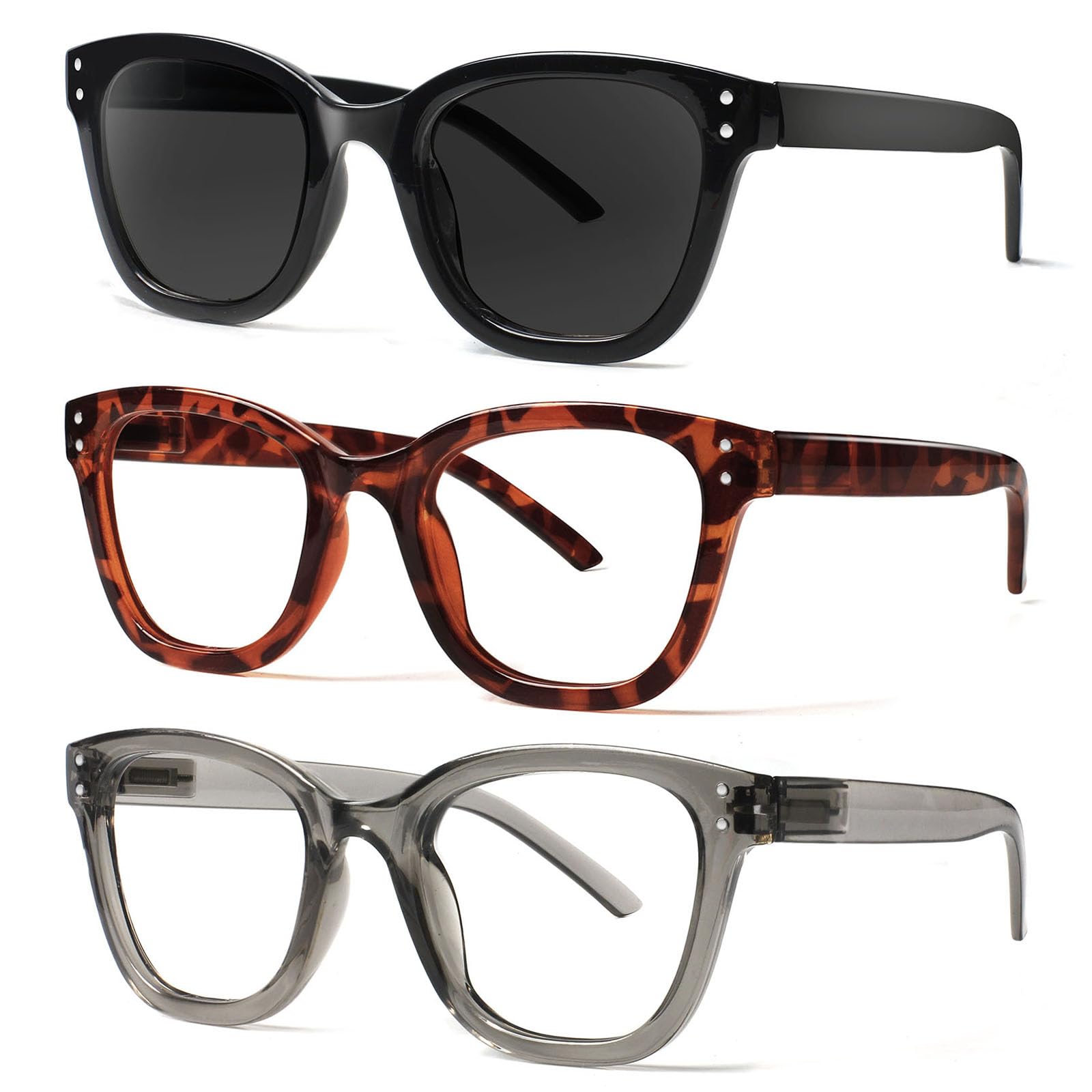 JOSCHOO Reading Glasses Blue Light Blocking Readers Spring Hinge Glasses for Reading for Men and Women