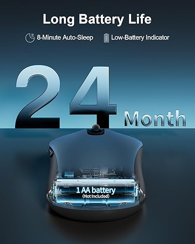 Miniatura 6 de Mouse inalámbrico USB para computadora portátil, Mac, mouse inalámbrico de 2.4 GHz con 6 botones, 5 niveles ajustables 4000 DPI, mouse óptico