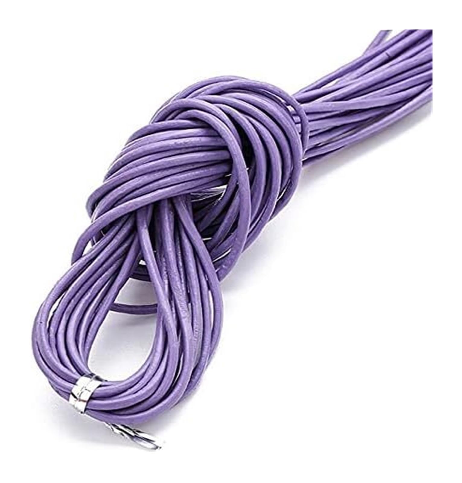 Genuine Round Leather String Cord, Cowhide Leather Cord, Multicolor, 1-3mm, 10 Meters(Purple,1.5mm)