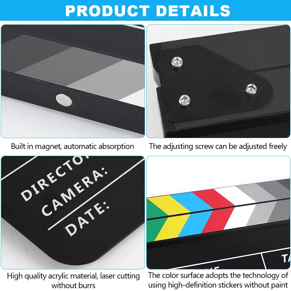 ZIBUYU® Movie Clap Board 10x12 Inch Film Clapper Board Tool Stage Prop — Amazon image 4