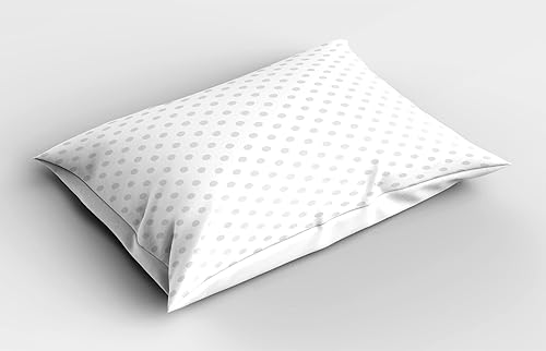 Miniatura 2 de Ambesonne Funda de almohada gris, lunares pequeños sobre fondo blanco, estilo retro, patrón tradicional pastel, funda de almohada decorativa de