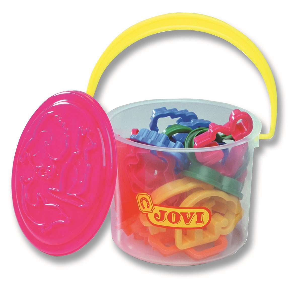 Jovi - Plastic Pot with 24 Assorted Playdough and plasticine Molds, 6 Models in 4 Colours (7/24)