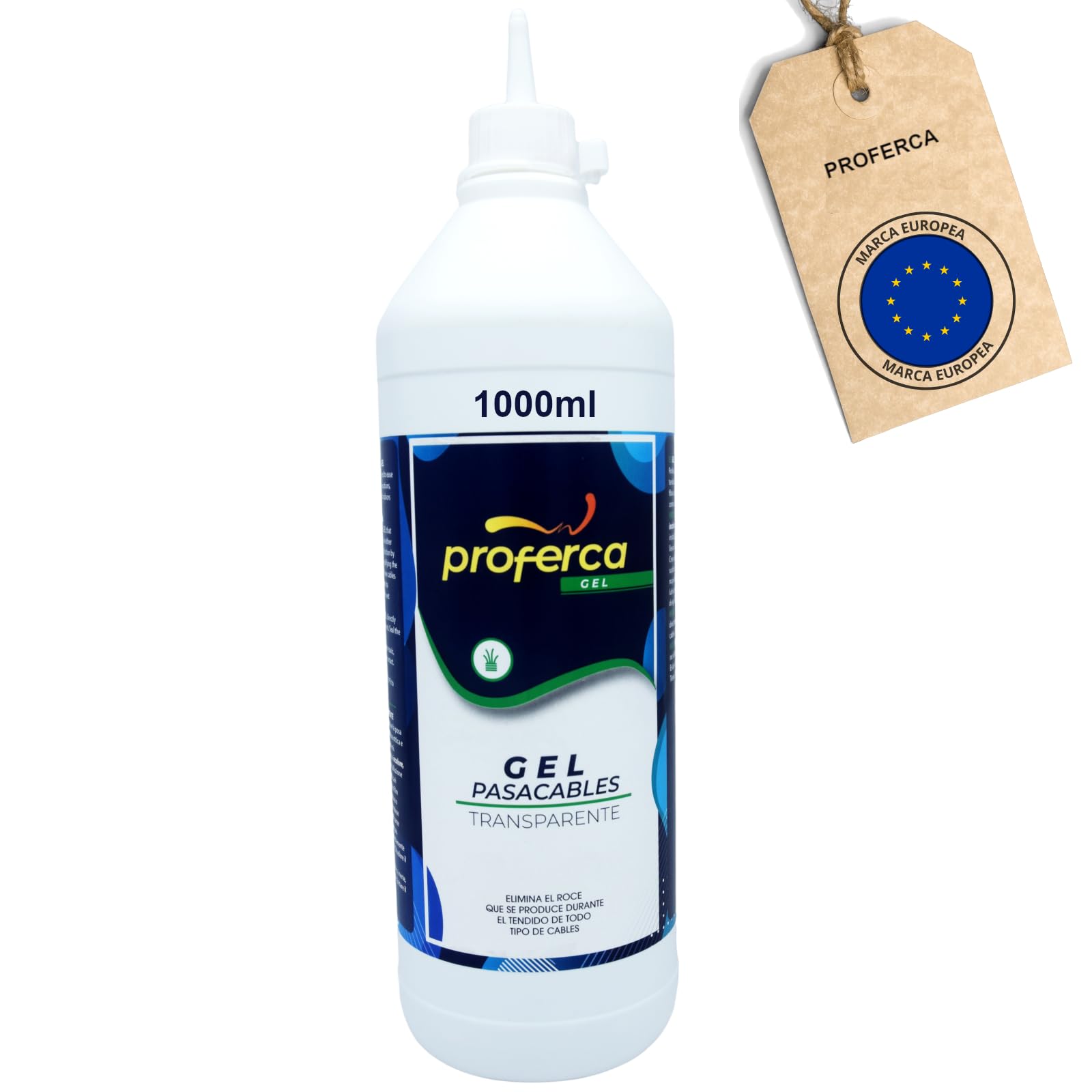 Gel Lubrificante Scorricavo | Gel Lubrificante Cavi Elettrici | Gel Sonda Passacavi | Incolore e Non Mancha | Made in Italy (1000ml)