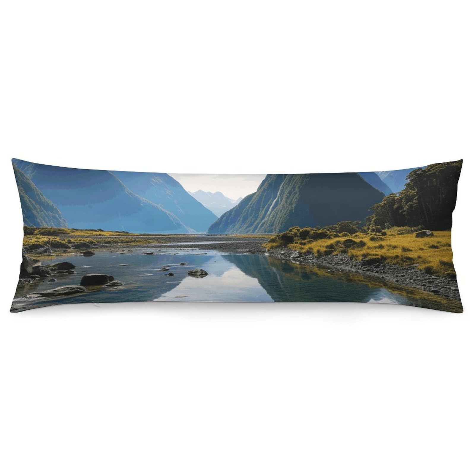 NONHAI 2 Pack Pillow Cases for Hair and Skin, Soft Breathable Pillow Case Covers with Hidden Zipper, Fiordland National Park Pillowcase 20"x54" Pillow Covers for Sleeping Gift