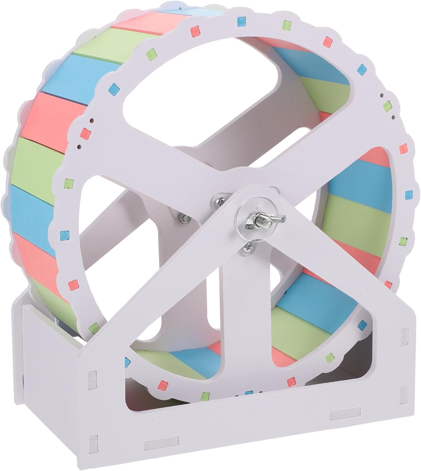 Large 21cm Hamster Running Wheel with Stand for Guinea Pigs and Gerbils, Silent Exercise Wheel for Small Animals, Sturdy Pet Cage Accessory for Active Rodents