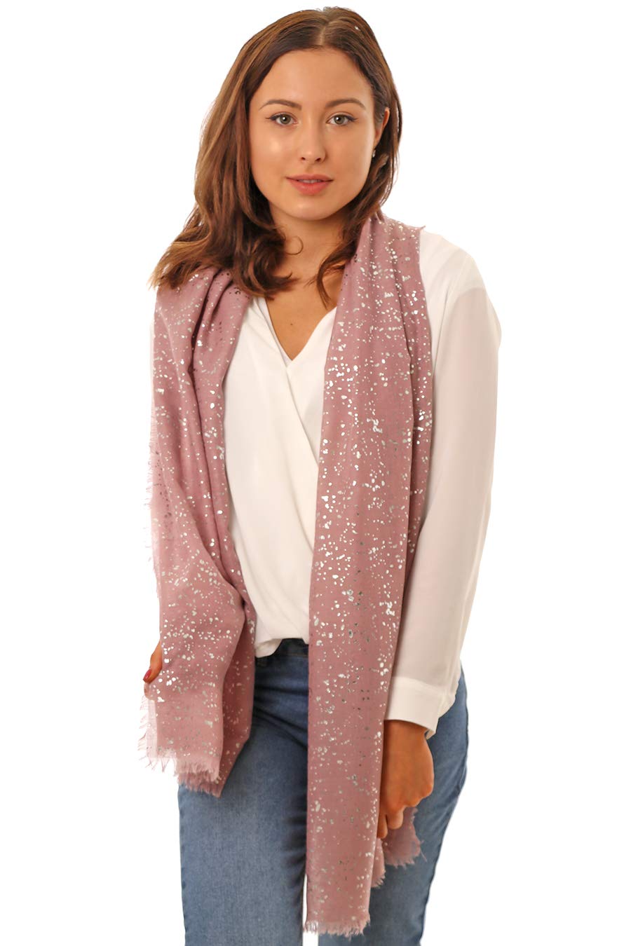 Style Slice Evening Star Scarf for Women, Lightweight Foil Shawl Wrap