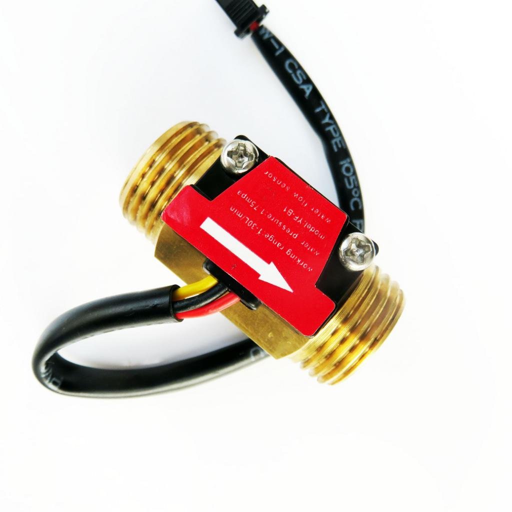 UJEAVETTE G1/2" Threaded Water Hall Flow Sensor Switch Turbine Flowmeter Control DN15-picture-19