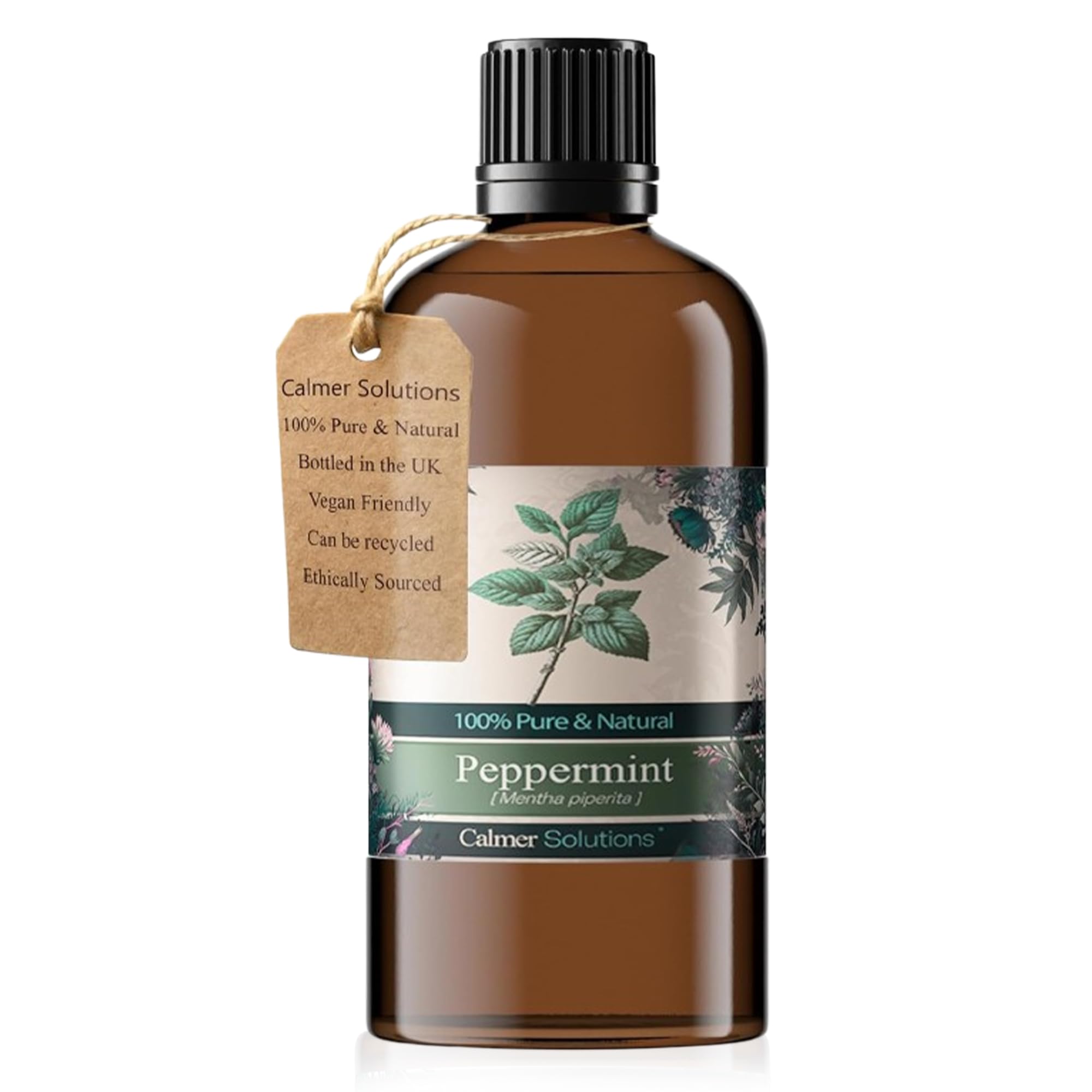 Calmer Solutions Peppermint Essential 100% Aromatherapy Oil 100ml