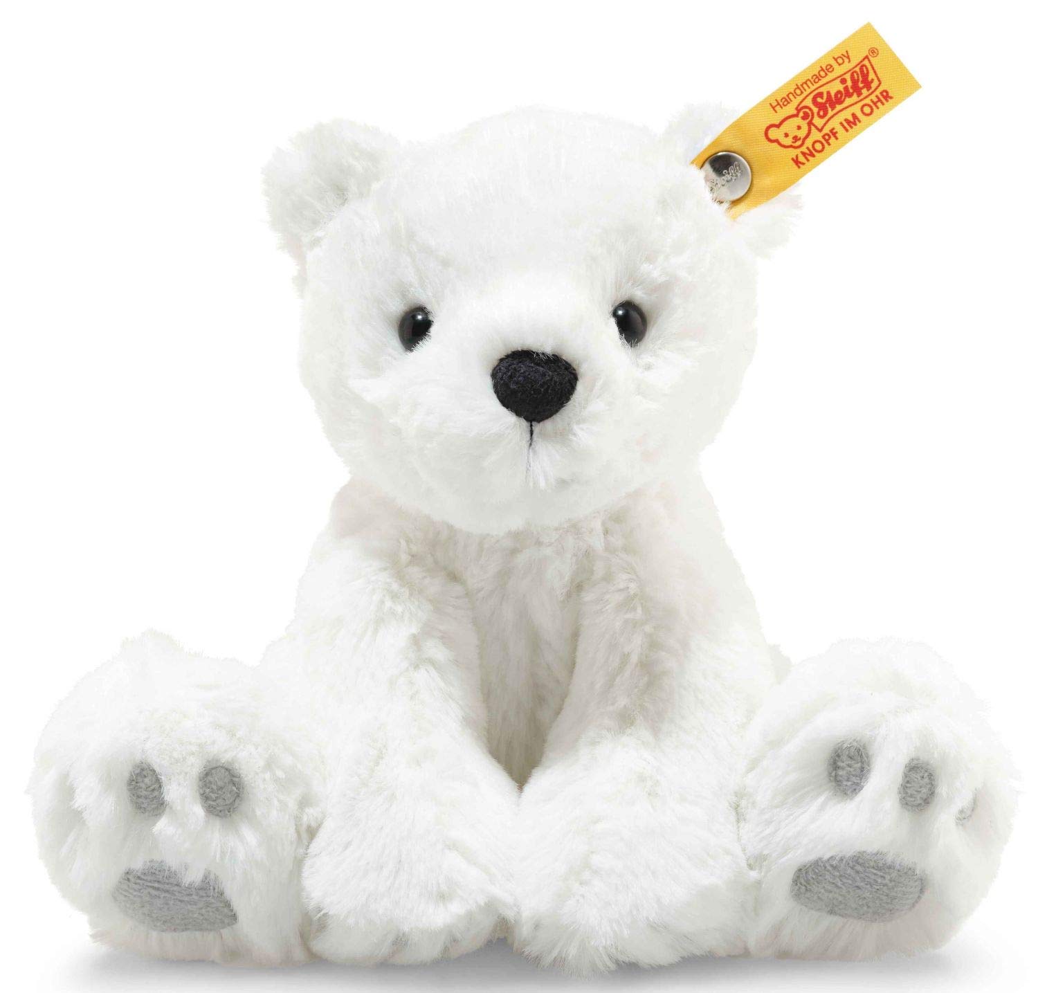 Steiff62629 Original Polar Bear Soft Lasse, Toy Approx. 18 cm, Branded Plush Button in Ear, Cuddly Friend for Babies from Birth on, White