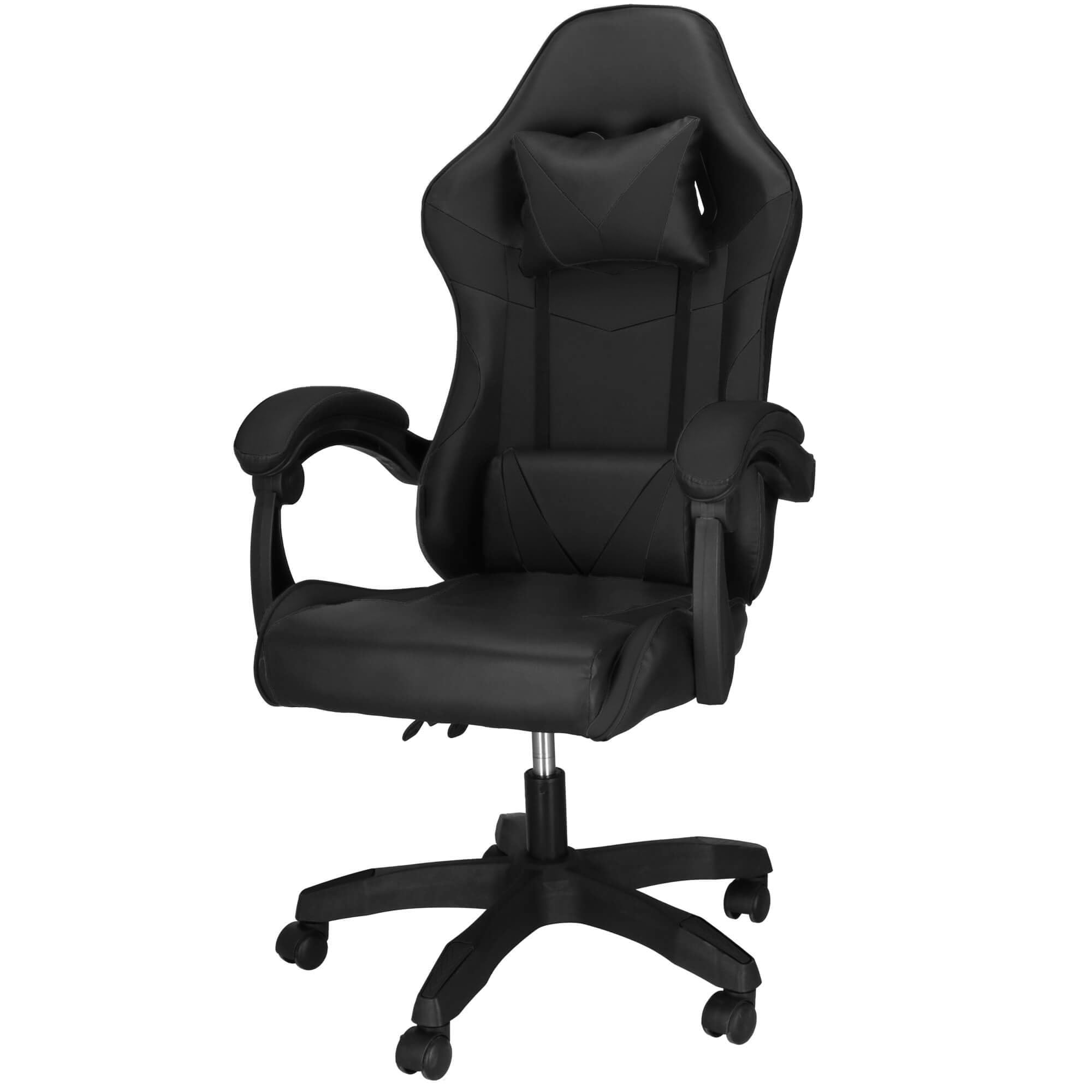 SPRINGOS Chaise pivotante ergonomique pour gamer et bureau, avec réglage de la hauteur, coussin lombaire et nuque, Ekoskinn, max. 120 kg, hauteur 123 cm