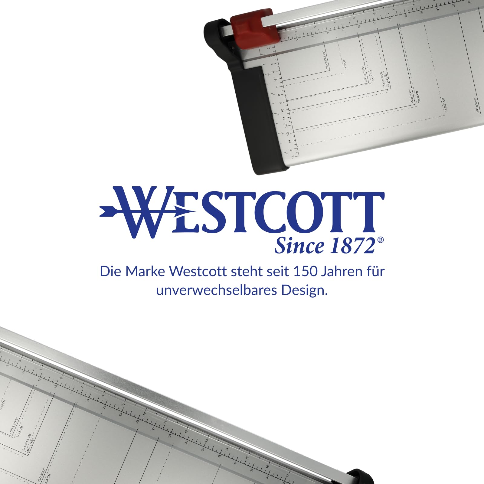 Westcott Taglierina per carta A3, taglierina per carta fino a 10 fogli, lunghezza 44 cm, perfetta per A3 e piccoli formati | E-160001 00