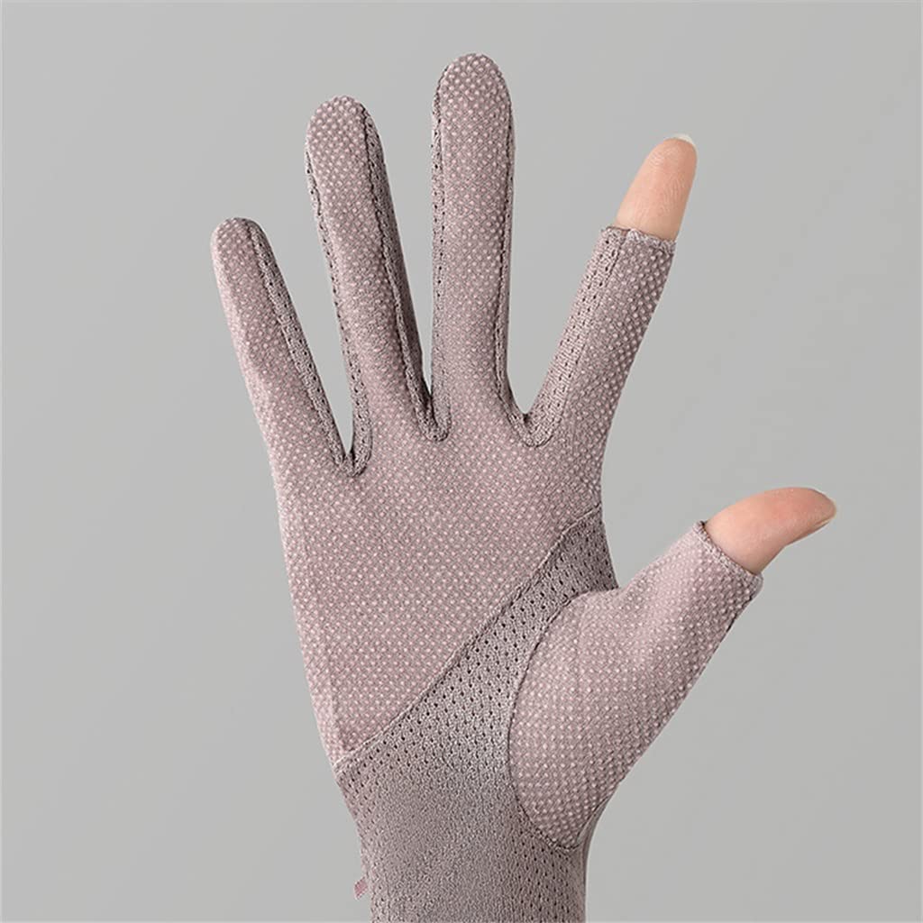 Fingerless Gloves Ladies Thin Ice Silk Half Finger Driving Riding Shade